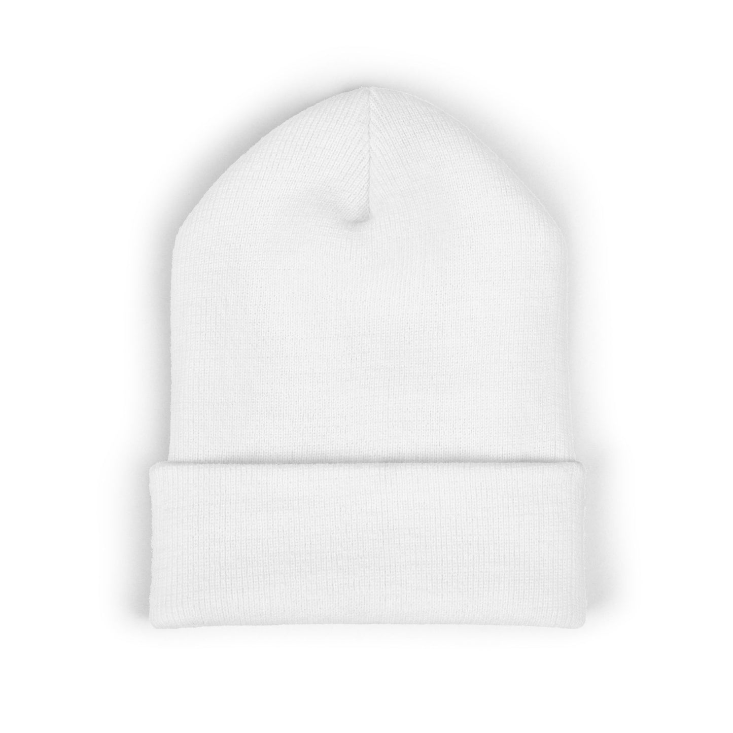 Cuffed Beanie Streetwear Knit Hat Embroidered with The Silver Fox Shield